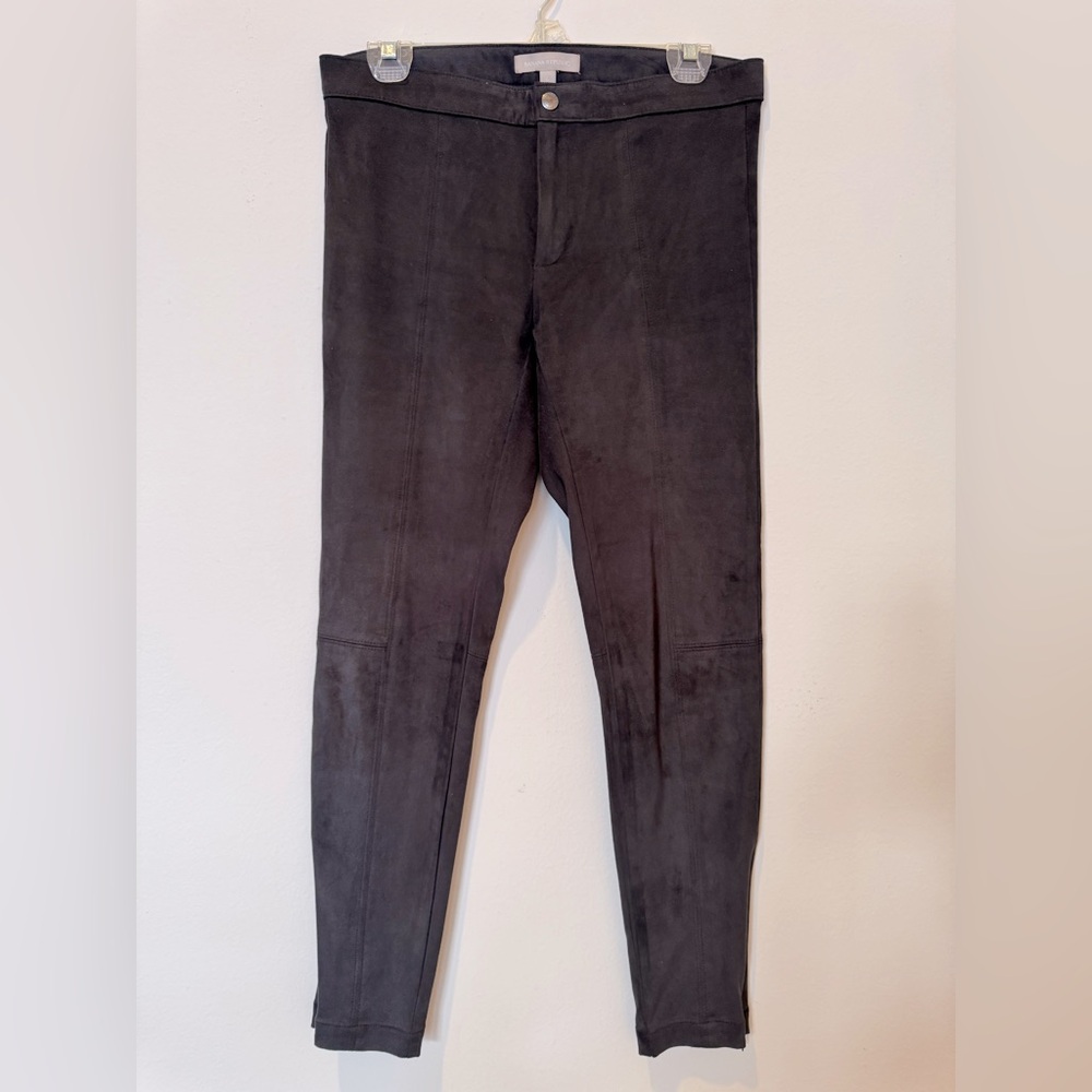 Banana Republic Women's Faux Suede Ankle Zippers Seam Detail Skinny Pants Gray 6